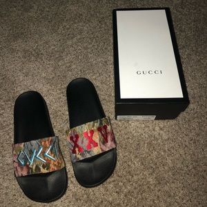 Men’s size 11 Gucci floral brocade slide sandal